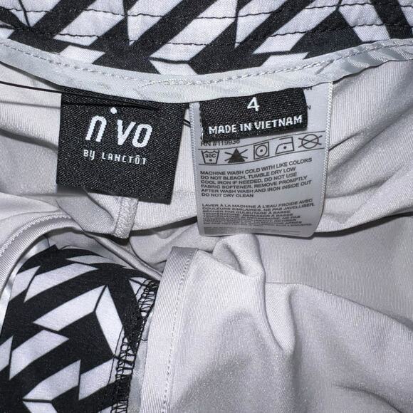 N'vo by Lancot Women's Black and White Geometric Print Skirt Size 4 - Picture 12 of 13